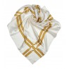 Chanel Vintage - Printed Silk Chain Scarf - Bianco Oro - Foulard in Seta - Alta Qualità Luxury