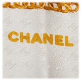 Chanel Vintage - Printed Silk Chain Scarf - Bianco Oro - Foulard in Seta - Alta Qualità Luxury