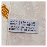 Chanel Vintage - Printed Silk Chain Scarf - Bianco Oro - Foulard in Seta - Alta Qualità Luxury