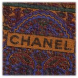 Chanel Vintage - Art Printed Silk Scarf - Brown - Silk Foulard - Luxury High Quality
