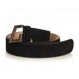 Gucci Vintage - Suede Belt - Black - Leather Belt - Luxury High Quality