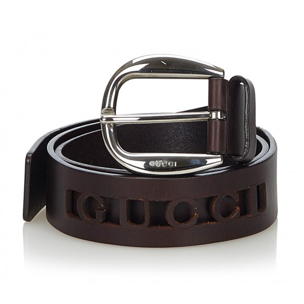 Gucci Vintage - Leather Belt - Black - Leather Belt - Luxury High