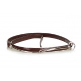 Gucci Vintage - Narrow Horsebit Belt - Brown - Leather Belt - Luxury High Quality