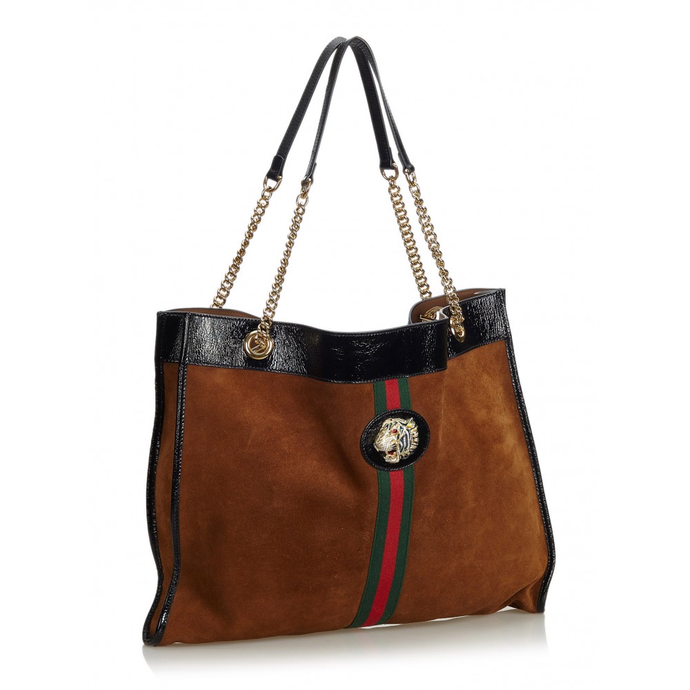 Gucci Vintage Black Suede Leather Princess Diana Maxi XL Tote Bag