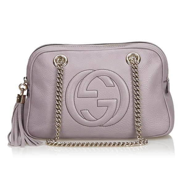 Gucci Vintage - Soho Chain Shoulder Bag - Purple - Leather Handbag - Luxury High Quality