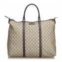 Gucci Vintage - GG Weekender Bag - Brown - Leather Handbag - Luxury High Quality