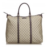 Gucci Vintage - GG Weekender Bag - Marrone - Borsa in Pelle - Alta Qualità Luxury