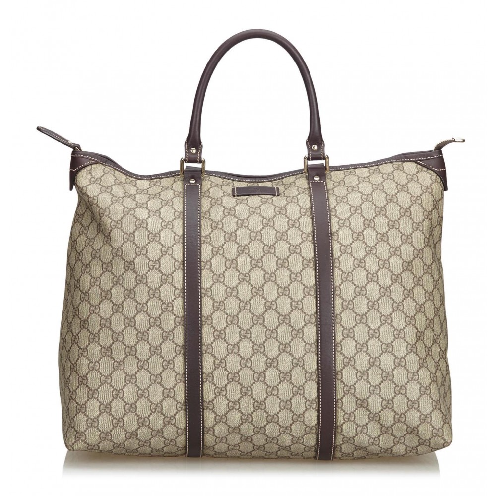 Gucci Vintage - GG Weekender Bag - Brown - Leather Handbag - Luxury High  Quality - Avvenice