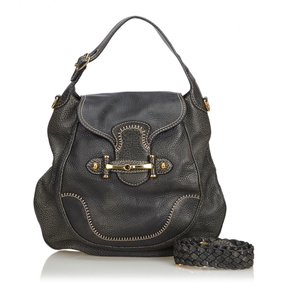 Gucci Vintage - Leather New Pelham Hobo Bag - Black - Leather Handbag - Luxury High Quality ...