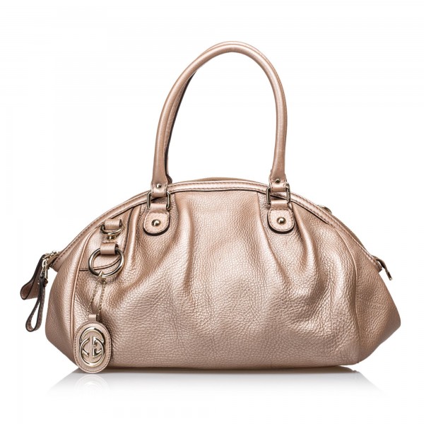 Gucci Vintage - Leather Sukey Handbag Bag - Marrone - Borsa in Pelle - Alta Qualità Luxury