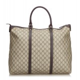 Gucci Vintage - GG Weekender Bag - Brown - Leather Handbag - Luxury High Quality