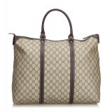 Gucci Vintage - GG Weekender Bag - Marrone - Borsa in Pelle - Alta Qualità Luxury