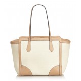 Gucci Vintage - Canvas Swing Tote Bag - Marrone Avorio - Borsa in Pelle - Alta Qualità Luxury