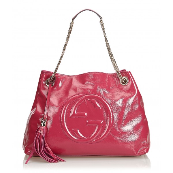 Gucci Boston Romy Black Patent Leather Handbag