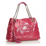 Gucci Vintage - Soho Patent Leather Chain Shoulder Bag - Rosa - Borsa in Pelle - Alta Qualità Luxury
