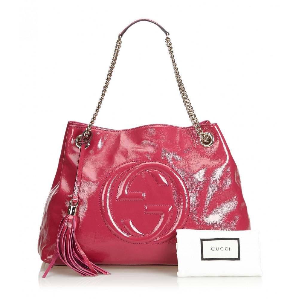 Gucci Vintage - Soho Patent Leather Chain Shoulder Bag - Pink - Leather Handbag - Luxury High ...