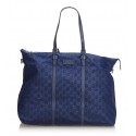 Gucci Vintage - GG Nylon Travel Bag - Blu - Borsa in Pelle - Alta Qualità Luxury