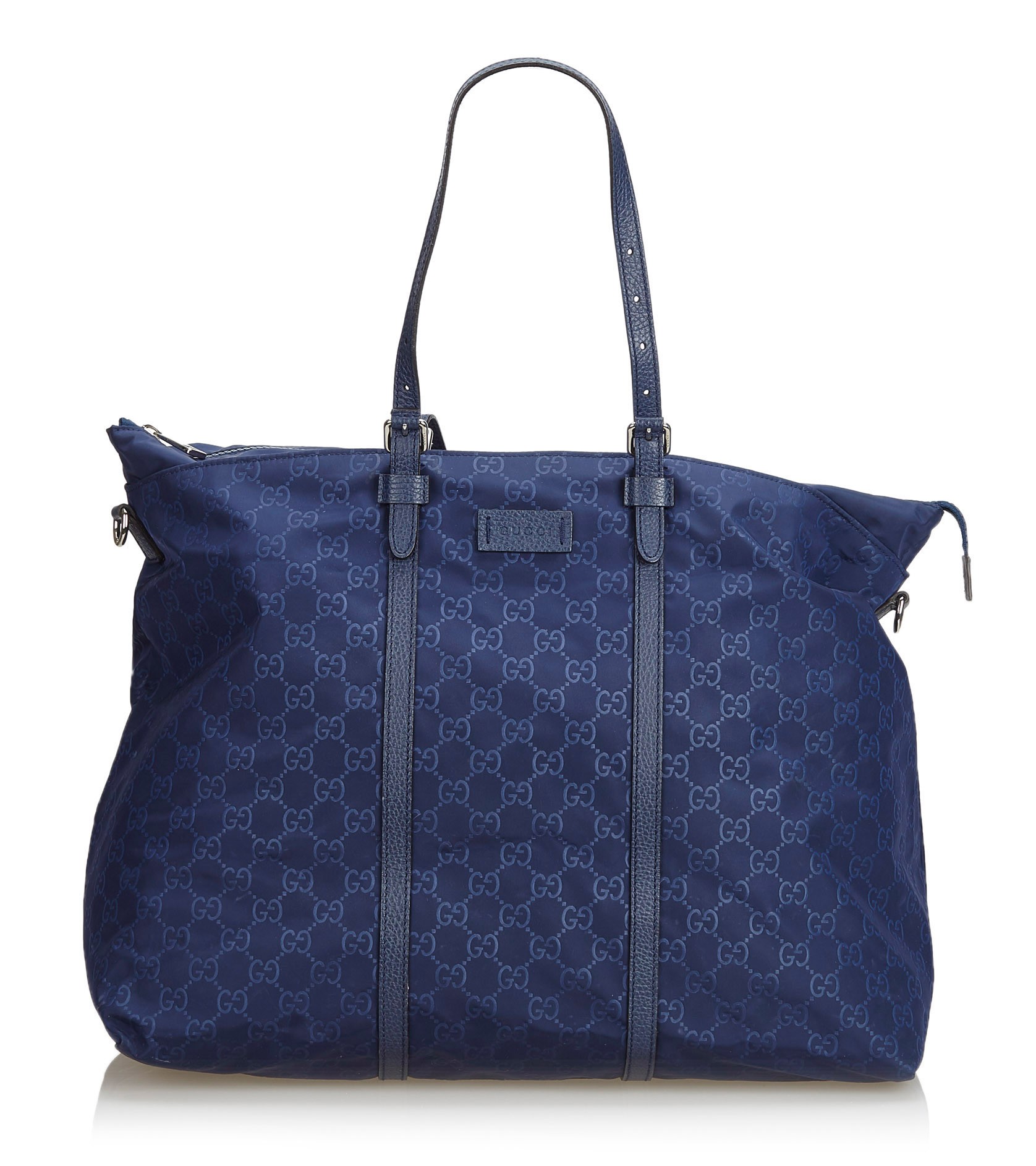 Gucci Vintage - GG Nylon Travel Bag - Blue - Leather Handbag