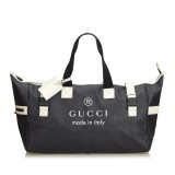 Gucci Vintage - Large Logo Tote Bag - Black - Leather Handbag - Luxury High Quality