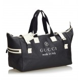 Gucci Vintage - Large Logo Tote Bag - Nero - Borsa in Pelle - Alta Qualità Luxury