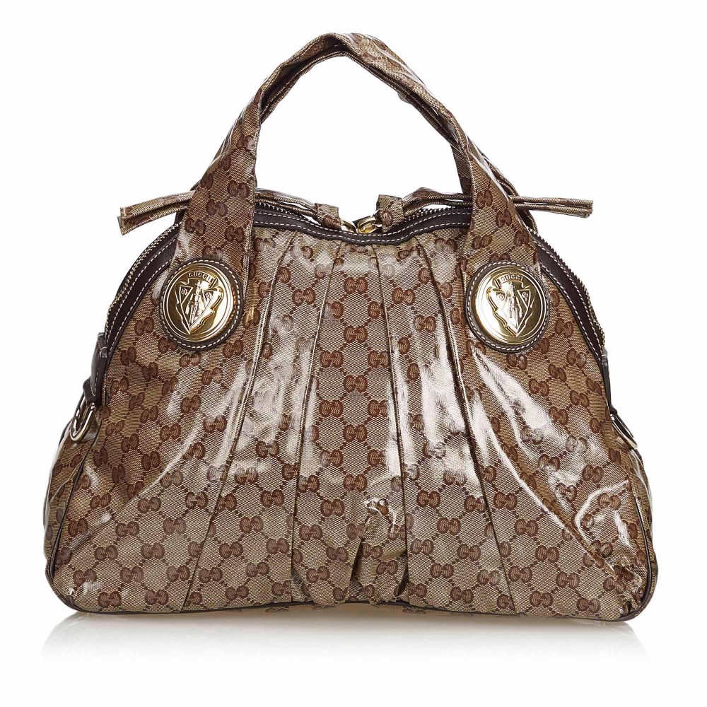 Gucci Vintage - GG Crystal Hysteria Handbag Bag - Brown - Leather ...