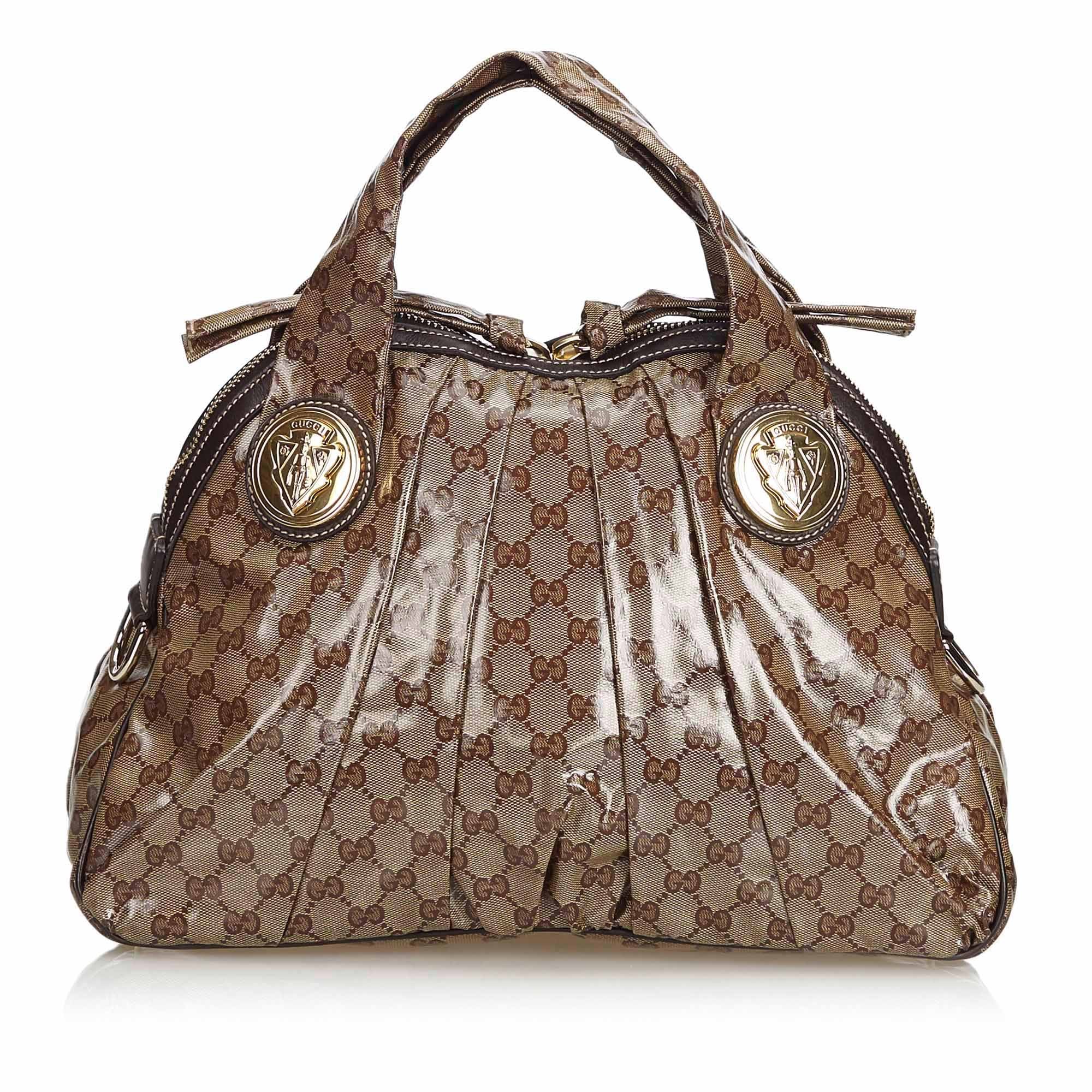 Hysteria leather tote Gucci Brown in Leather - 22295742