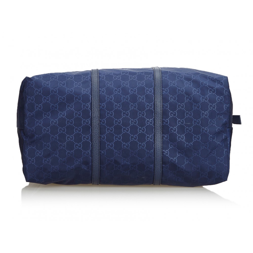 Blue gucci duffle discount bag