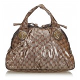 Gucci Vintage - GG Crystal Hysteria Handbag Bag - Marrone - Borsa in Pelle - Alta Qualità Luxury