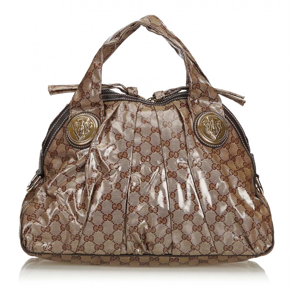 Gucci Vintage - GG Crystal Hysteria Handbag Bag - Brown - Leather Handbag - Luxury High Quality ...