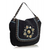 Gucci Vintage - Suede Irina Babouska Shoulder Bag - Nero - Borsa in Pelle - Alta Qualità Luxury