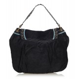 Gucci Vintage - Suede Irina Babouska Shoulder Bag - Black - Leather Handbag - Luxury High Quality