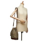 Gucci Vintage - Guccissima Web Canvas Drawstring Bucket Bag - Brown - Leather Handbag - Luxury High Quality