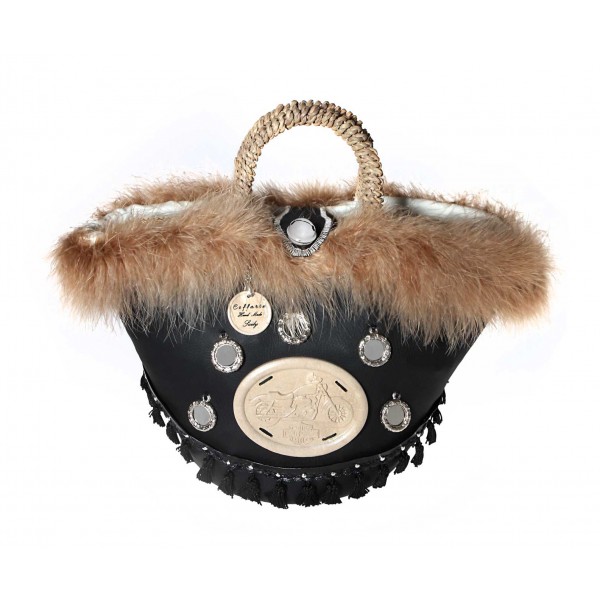 Coffarte - Baby Harley Davidson Little Coffa - Sicilian Artisan Handbag - Sicilian Coffa - Luxury High Quality Handicraft Bag