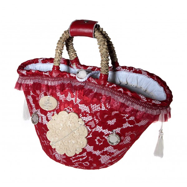 Coffarte - Baby Rosone Coffa - Sicilian Artisan Handbag - Sicilian Coffa - Luxury High Quality Handicraft Bag