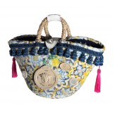 Coffarte - Medium Lemon Coffa - Sicilian Artisan Handbag - Sicilian Coffa - Luxury High Quality Handicraft Bag