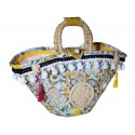 Coffarte - Medium Majolica Coffa - Sicilian Artisan Handbag - Sicilian Coffa - Luxury High Quality Handicraft Bag