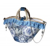 Coffarte - Medium Royal Copenhagen Coffa - Sicilian Artisan Handbag - Sicilian Coffa - Luxury High Quality Handicraft Bag