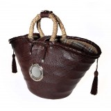 Coffarte - Medium Trinacria Leather Coffa - Sicilian Artisan Handbag - Sicilian Coffa - Luxury High Quality Handicraft Bag