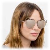 Linda Farrow - 853 C2 Round Sunglasses - White Gold - Linda Farrow Eyewear