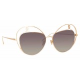 Linda Farrow - Occhiali da Sole Rotondi 853 C3 - Oro Rosa - Linda Farrow Eyewear