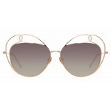 Linda Farrow - 853 C3 Round Sunglasses - Rose Gold - Linda Farrow Eyewear
