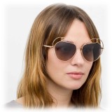 Linda Farrow - Occhiali da Sole Rotondi 853 C3 - Oro Rosa - Linda Farrow Eyewear