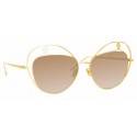 Linda Farrow - 853 C4 Round Sunglasses - Yellow Gold - Linda Farrow Eyewear