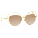 Linda Farrow - Occhiali da Sole Rotondi 853 C4 - Oro Giallo - Linda Farrow Eyewear