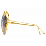 Linda Farrow - Occhiali da Sole Rotondi 853 C4 - Oro Giallo - Linda Farrow Eyewear