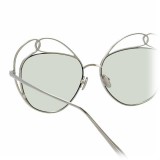 Linda Farrow - Occhiali da Sole Rotondi 853 C6 - Oro Bianco - Linda Farrow Eyewear