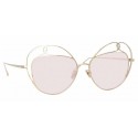 Linda Farrow - Occhiali da Sole Rotondi 853 C5 - Oro Chiaro - Linda Farrow Eyewear