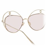 Linda Farrow - Occhiali da Sole Rotondi 853 C5 - Oro Chiaro - Linda Farrow Eyewear