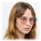 Linda Farrow - Occhiali da Sole Rotondi 853 C5 - Oro Chiaro - Linda Farrow Eyewear