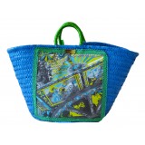 SicuLAB - Coffa Azure - Sicilian Artisan Handbag - Sicilian Coffa - Luxury High Quality Handicraft Bag